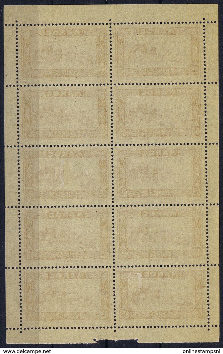 Maroc Yv 140 , Feuille  8 X Postfrisch/neuf Sans Charniere /MNH/**  2x MH/* Flz/ Charniere - Unused Stamps