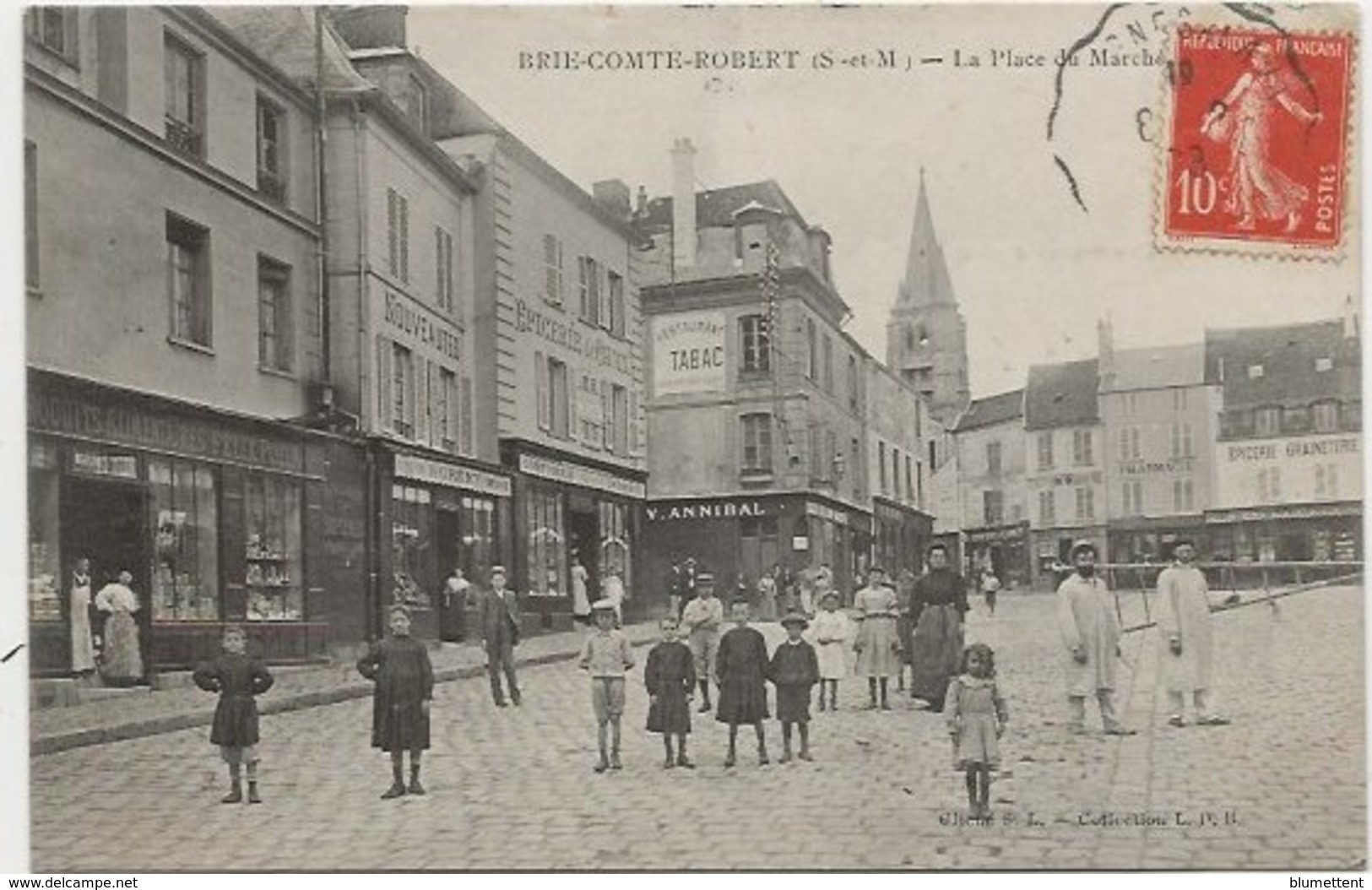 CPA Commerces La Place Du Marché BRIE-COMTE-ROBERT 77 - Brie Comte Robert