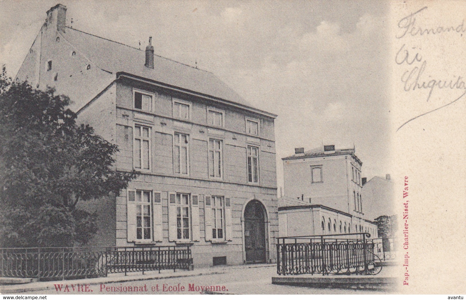 WAVRE / WAVER / PENSIONNAT ET ECOLE MOYENNE 1903 - Wavre