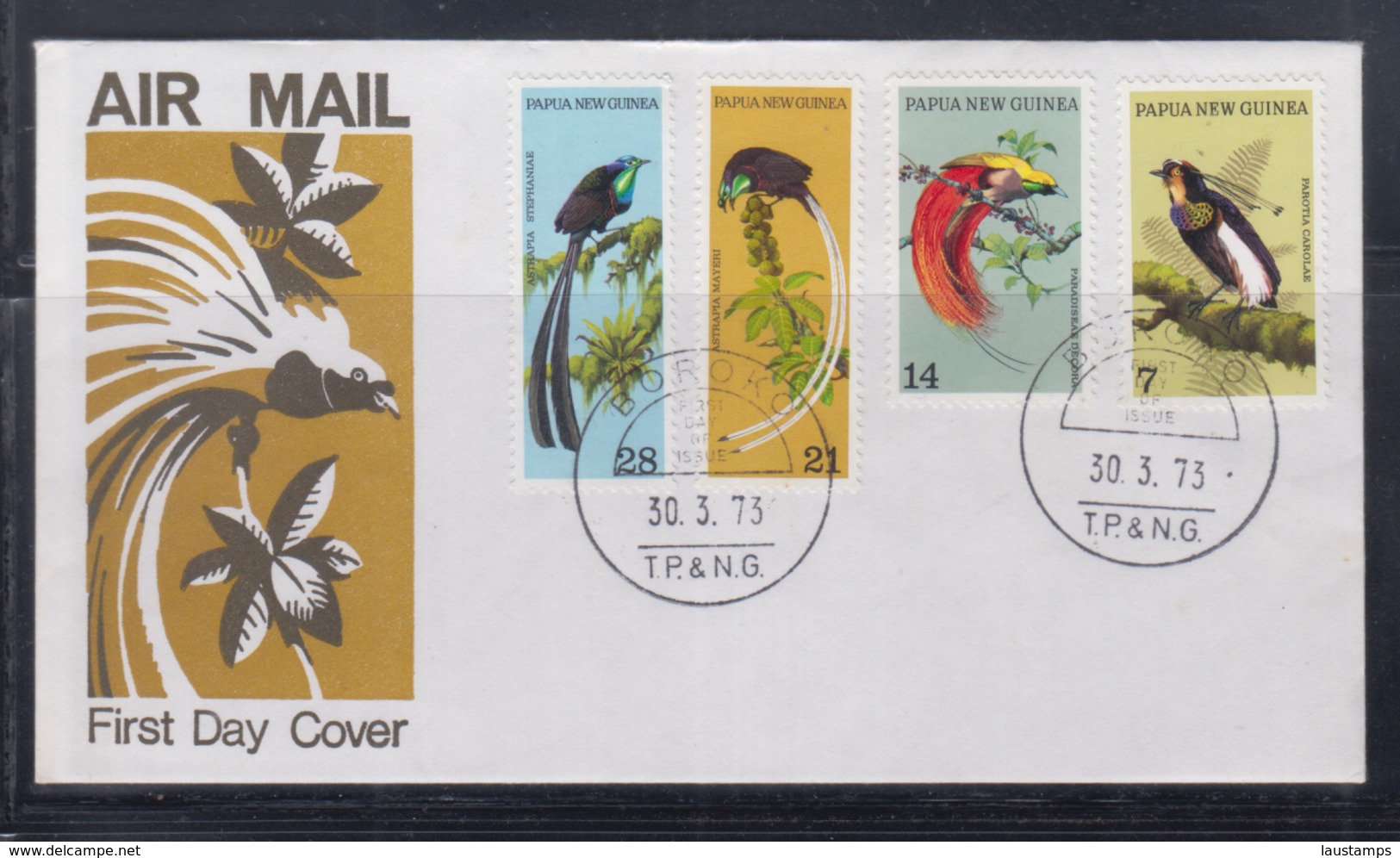 Papua New Guinea 1973 Birds Of Paradise FDC(BOROKO Cancellation) - Papua New Guinea