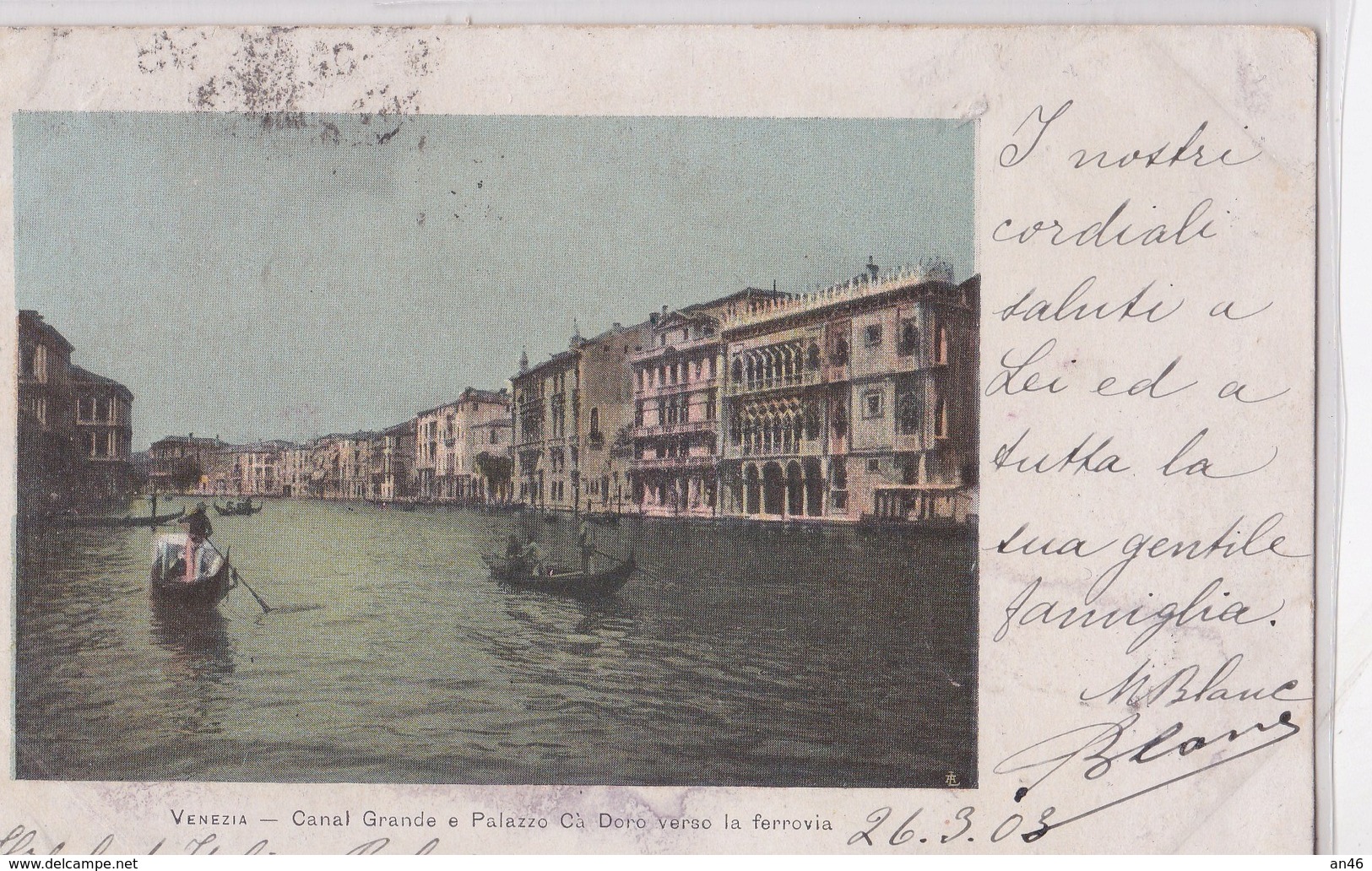 VENEZIA CANAL GRANDE  E PALAZZO CA D'ORO VERSO LA FERROVIA  VG   AUTENTICA 100% - Venezia