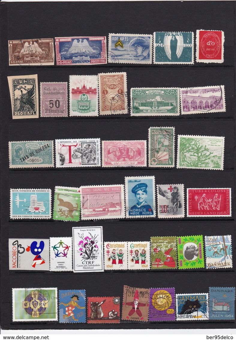 LOT DE VIGNETTES OU TIMBRES DIVERS ( VOIR 2 SCANS ) - Vignetten (Erinnophilie)