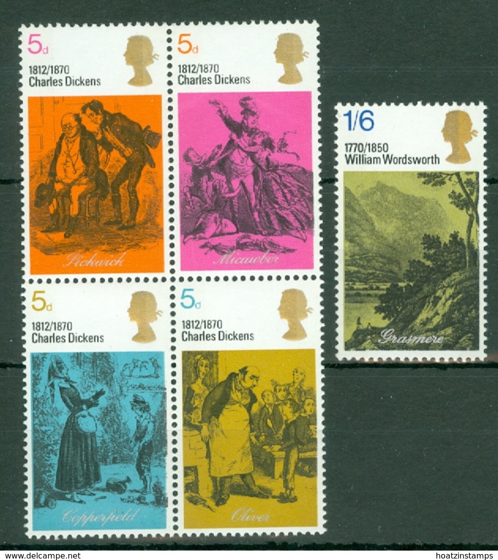 G.B.: 1970   Literary Anniversaries  MNH - Unused Stamps