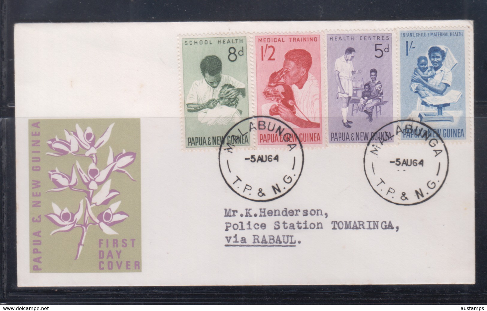 Papua New Guinea 1964 Health FDC(MALABUNGA Cancellation) - Papouasie-Nouvelle-Guinée