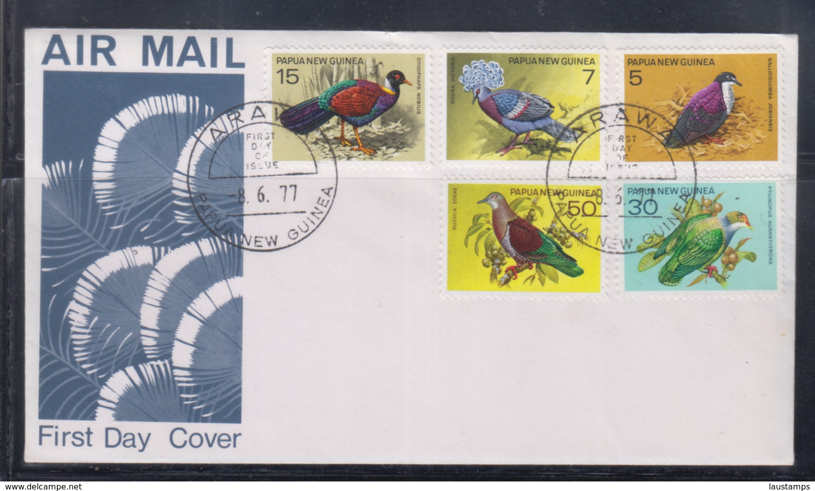 Papua New Guinea 1977 Pigeons FDC(ARAWA Cancellation) - Papouasie-Nouvelle-Guinée