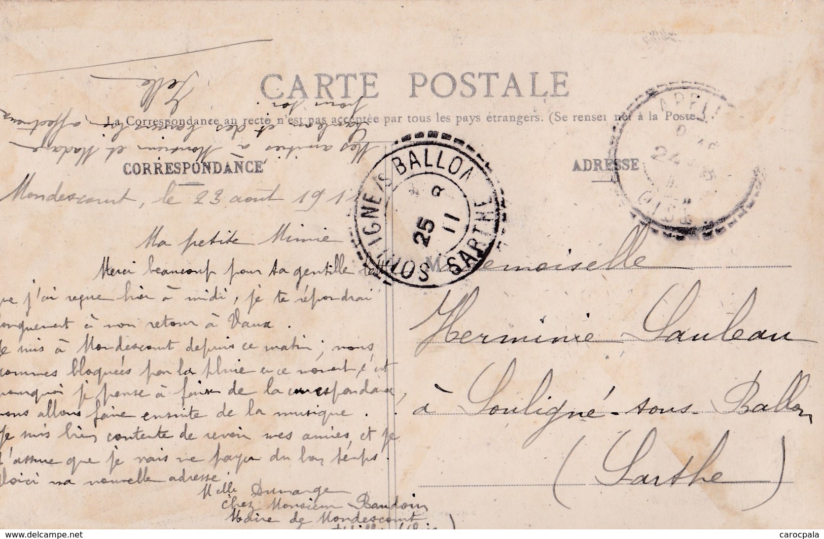 Carte 1910 MONDESCOURT / L'EGLISE - Autres & Non Classés