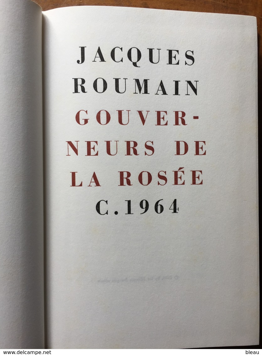 (Antilles, Haïti) Jacques ROUMAIN : Gouverneurs De La Rosée. Club Français Du Livre, 1964. - Autres & Non Classés