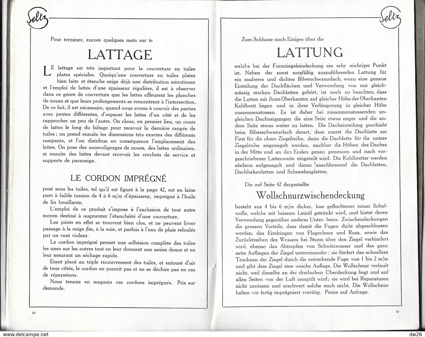 F - Catalogue Tuileries A. Bisch 1930 - Seltz (Bas-Rhin) Tuiles Mécaniques, Plates, à Tourelles Et Accessoires + Tarifs - Matériel Et Accessoires