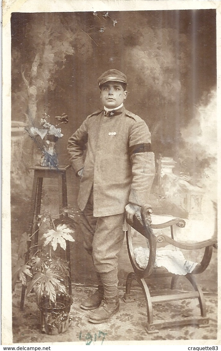 MILITAIRE  CARTE PHOTO  1917 - Guerre, Militaire