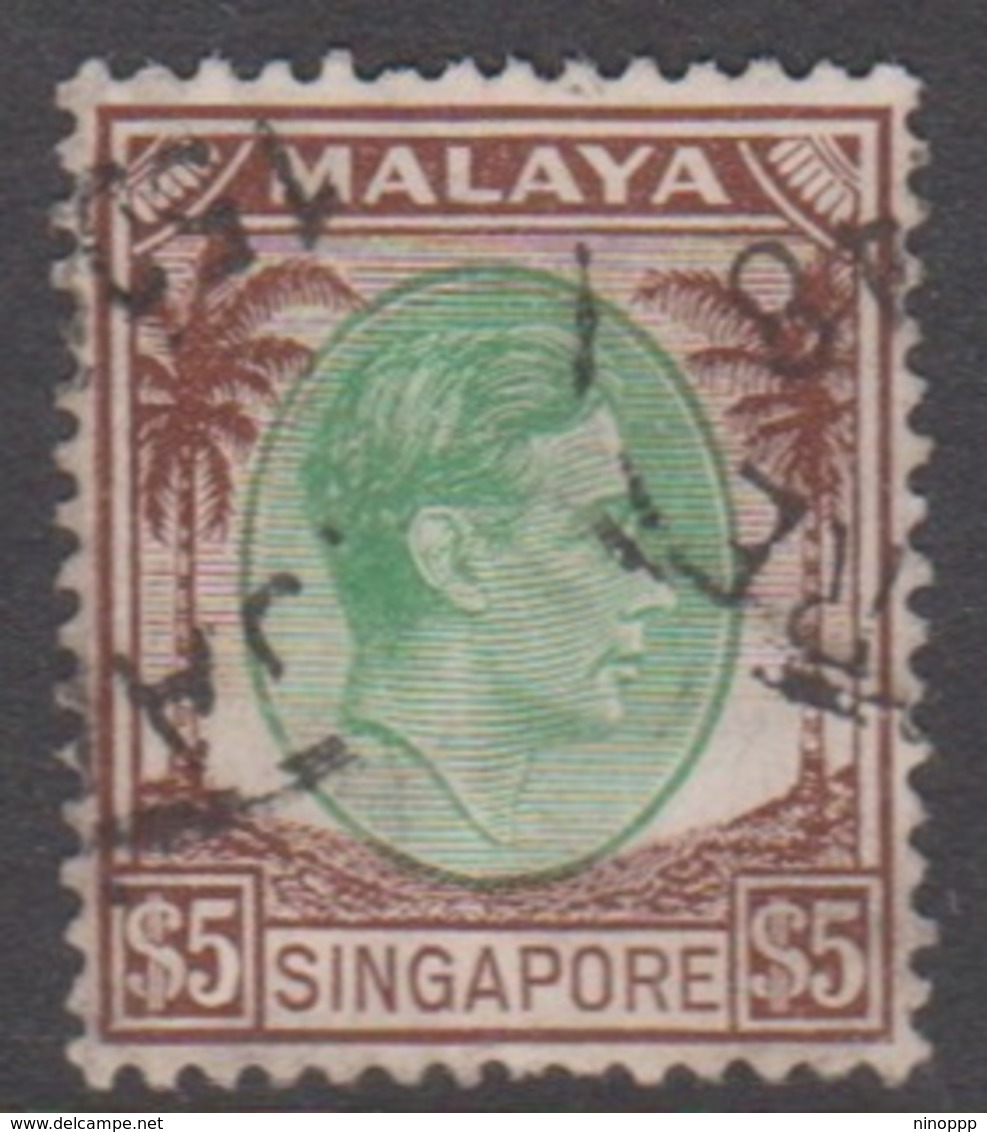 Singapore 15 1948 King George VI Definitives,$ 5.00 Green And Brown, Used - Singapore (...-1959)