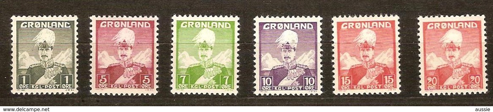 Groenland Greenland  1938 1946 Yvertnr 1-6 *** Et * MLH Cote  + 13,50 Euro - Neufs