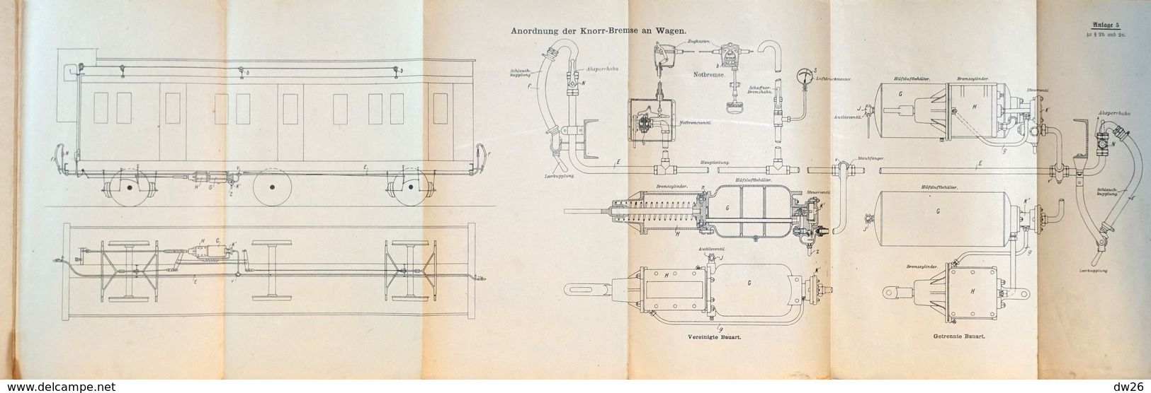 Planches Techniques Train (locomotives): Anordnung Der Westinghouse-Bremse And Lokomotive Und Tender - Technical