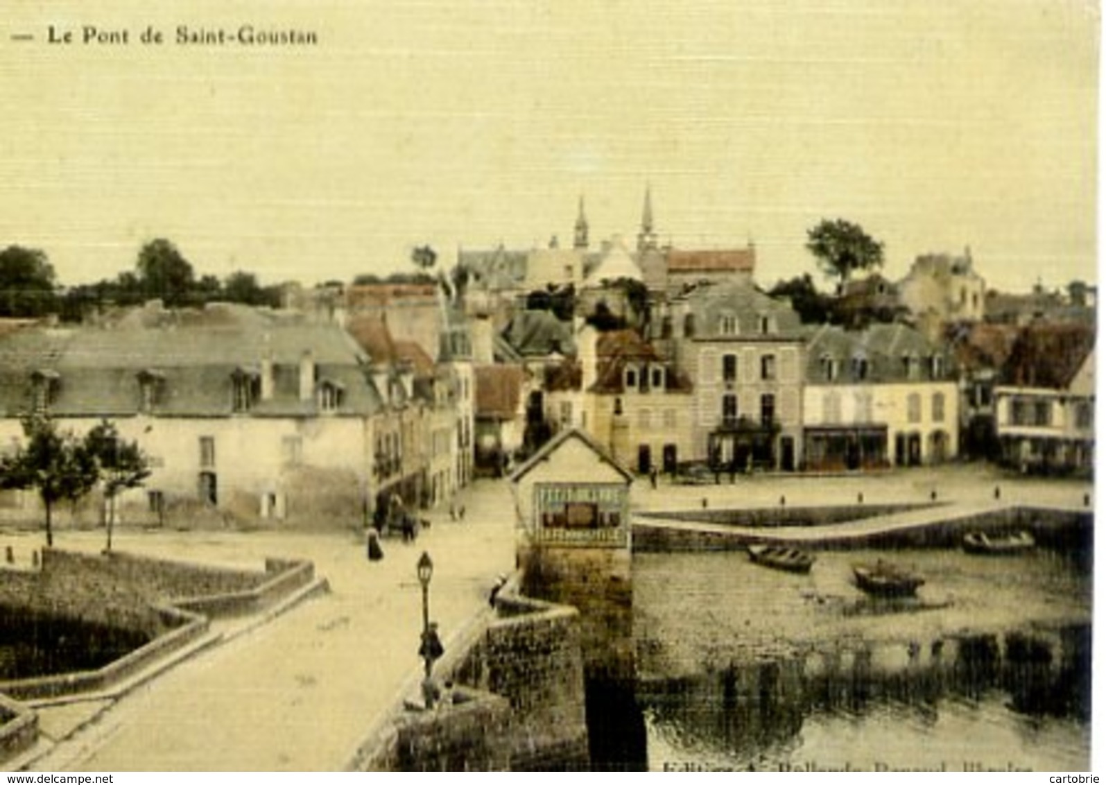 56 AURAY - Le Pont De Saint-Goustan - Belle Carte Couleur Façon Toilée - Auray