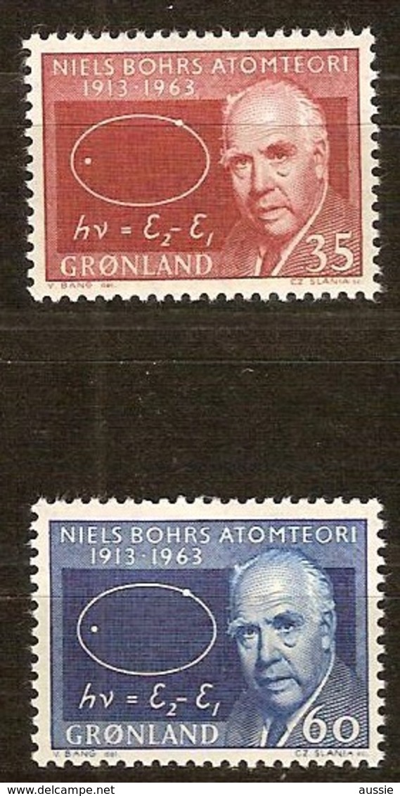 Groenlande Greenland 1963 Yvertn° 53-54 *** MNH Cote 7 Euro Niels Bohr - Neufs