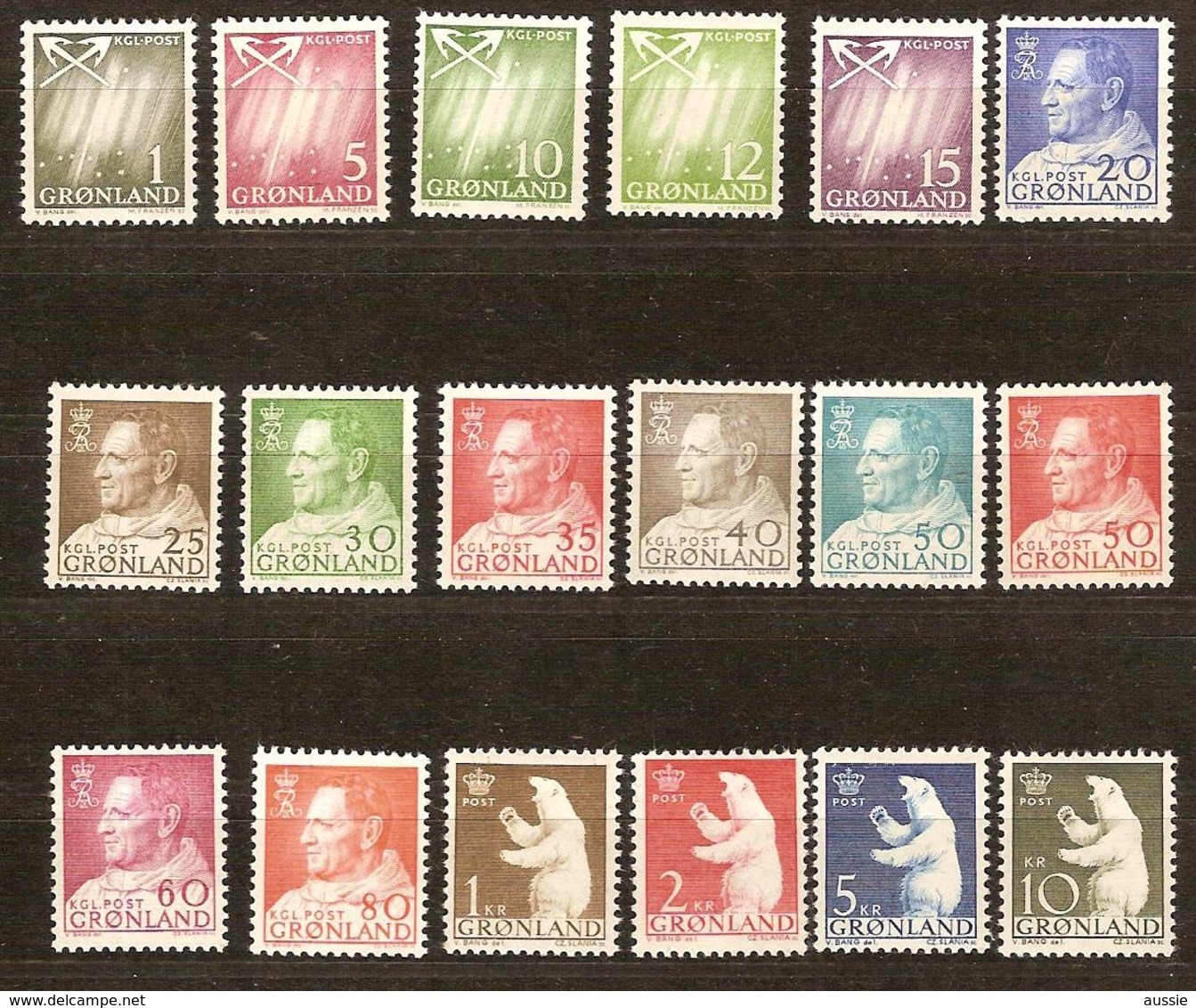 Groenlande Greenland 1963 1968 Yvertn° 36-52 *** MNH Cote 40 Euro - Neufs