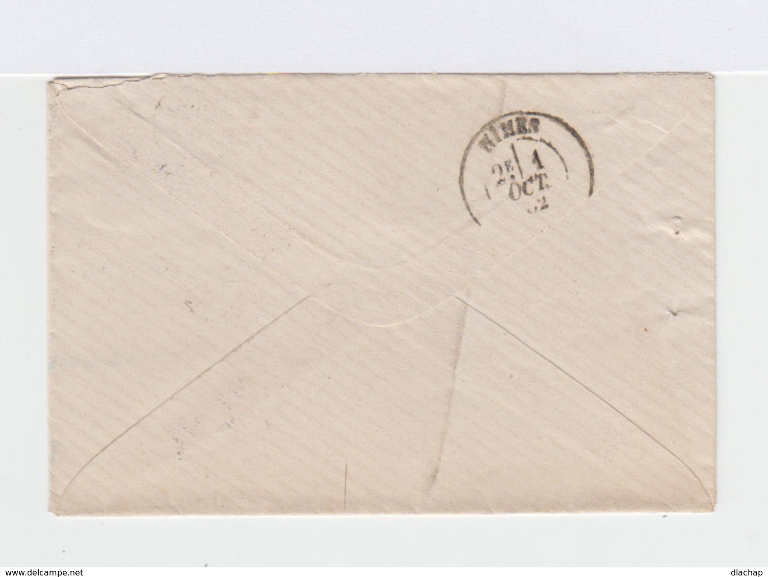 Sur Enveloppe Type Sage 15 C. Bleu Oblitéré CAD Reims 1882. Vers Nîmes: CAD. (851) - 1877-1920: Période Semi Moderne