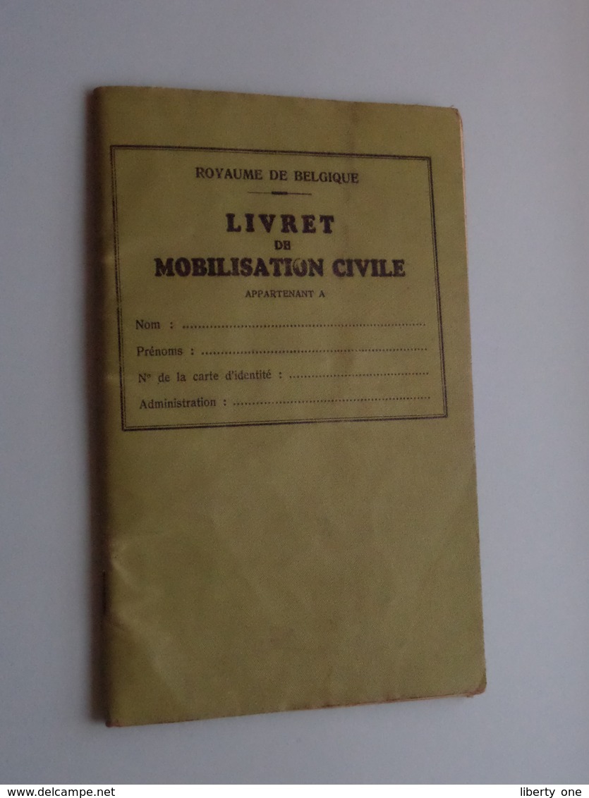 Burgerlijke MOBILISATIEBOEKJE " WUYTS Mathieu 1909 Neerpelt ( N° ID 645347 Antwerpen ) 1936 Schipper ( ++ EXTRA DOCU ) ! - Documents