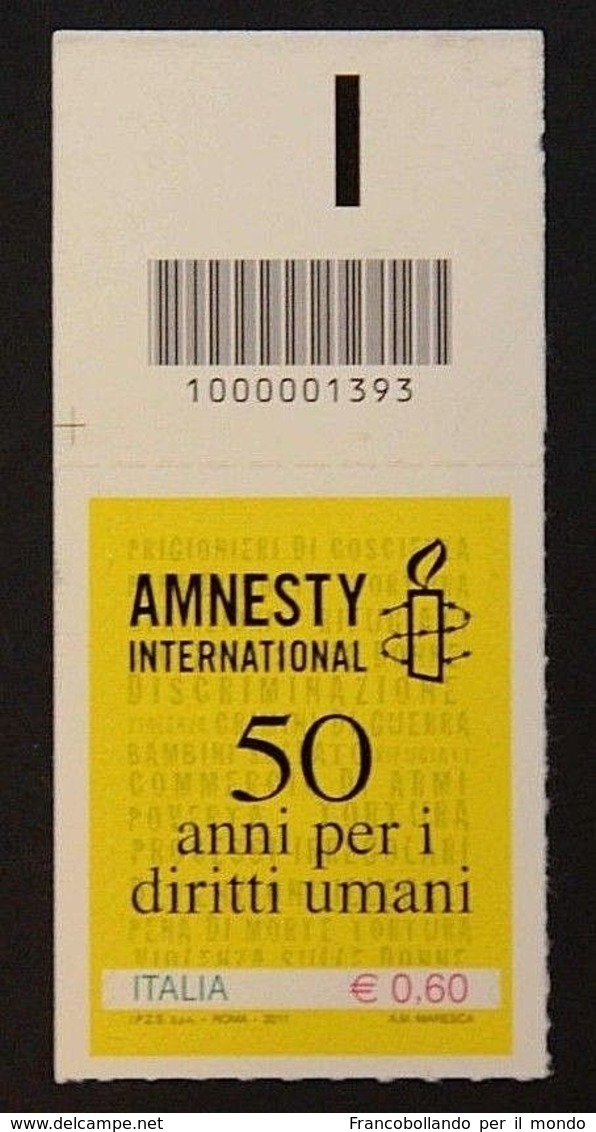 2011 Amnesty International Codice A Barre 1393 - Codici A Barre