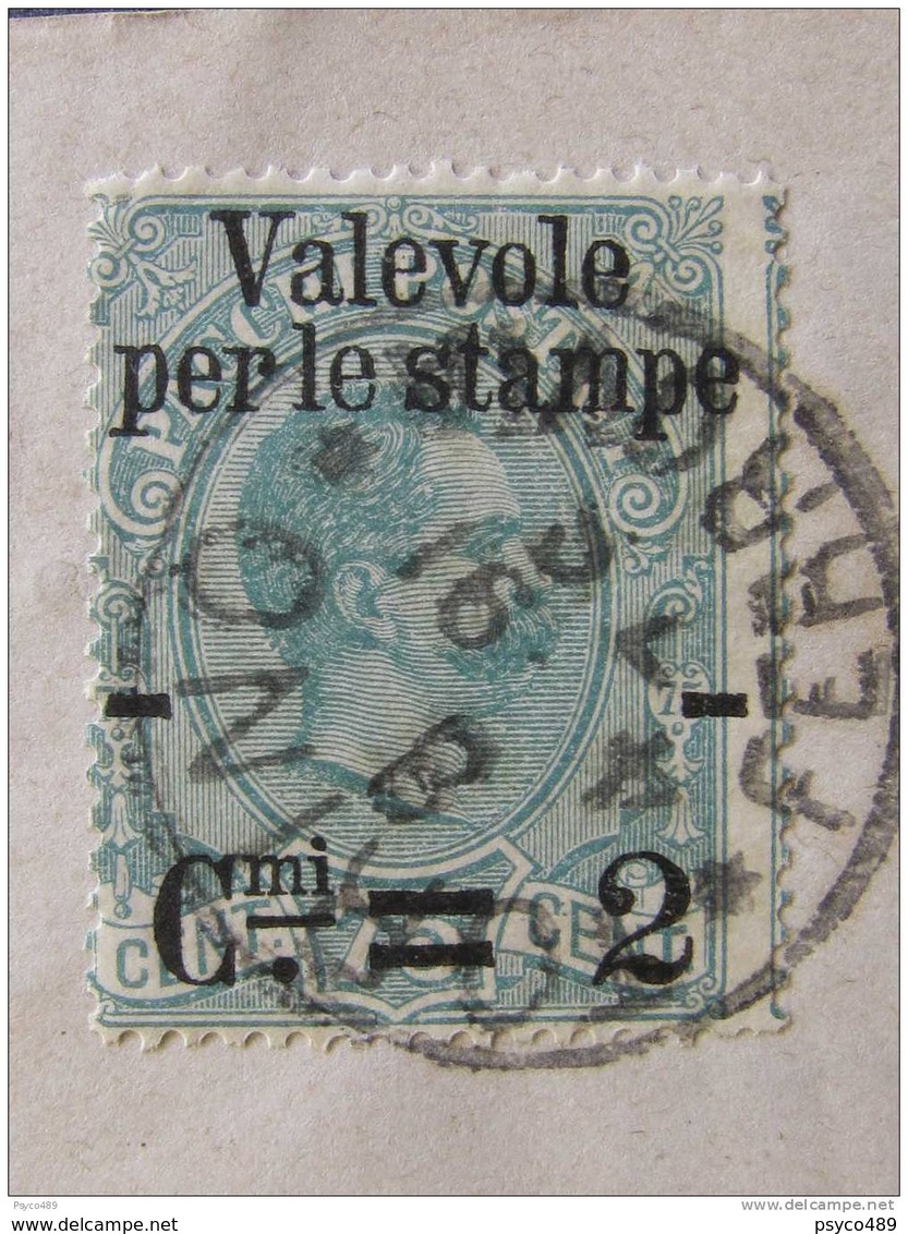 4467 ITALIA Regno-1890- "Pacchi Sopr." C. 2 Su 75 TORINO>PONTREMOLI (descrizione) - Storia Postale