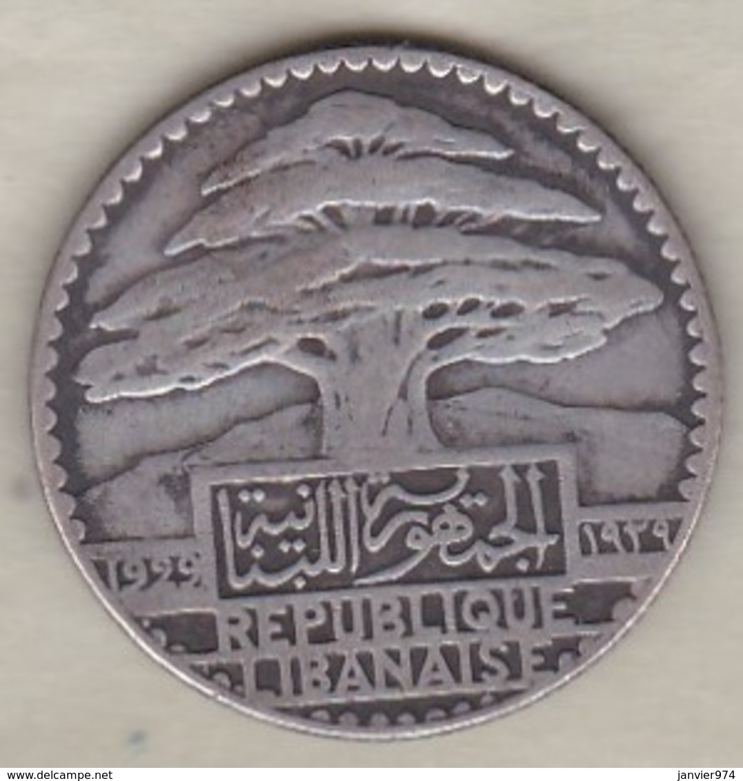 LIBAN / LIBANON. 25 PIASTRES 1929 . ARGENT - Liban