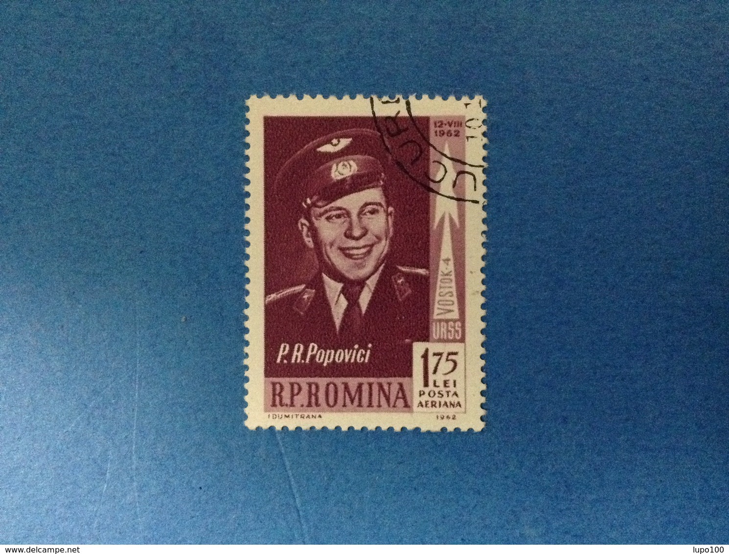 1962 ROMANIA ROMINA SPAZIO POPOVVICH 1,75 L FRANCOBOLLO USATO STAMP USED - Europe