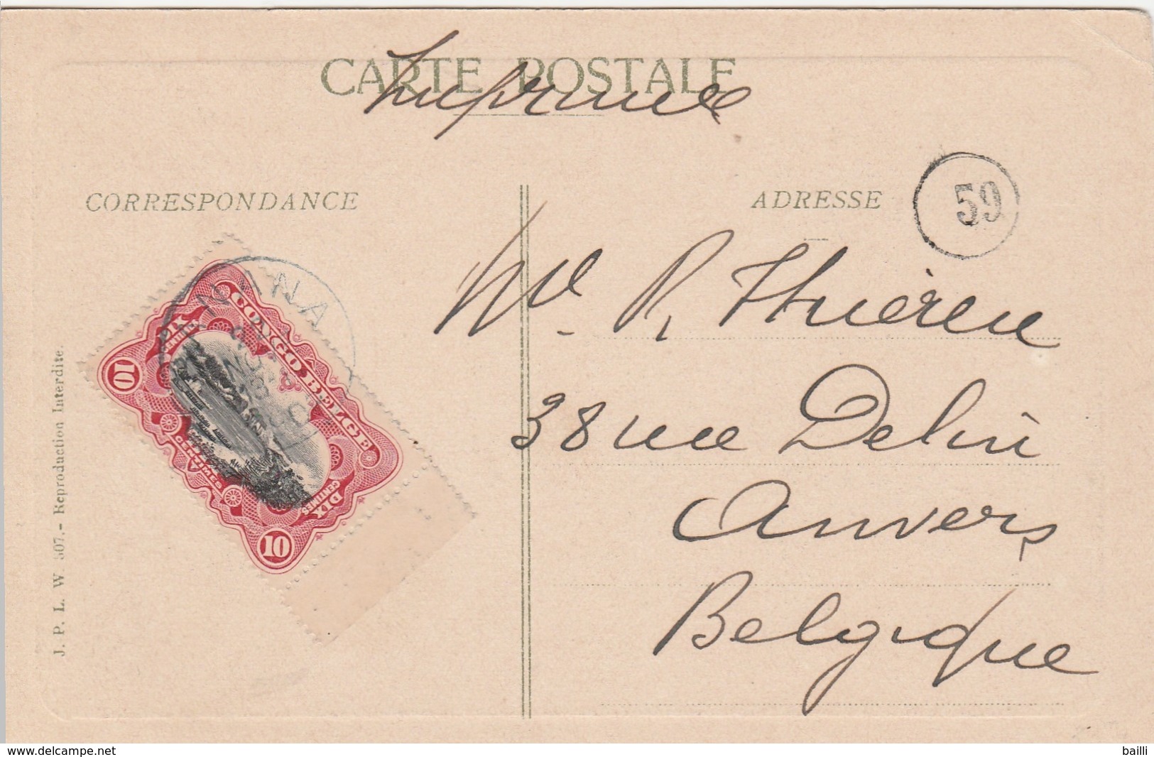 Congo Belge Carte Postale Pour La Belgique - Lettres & Documents