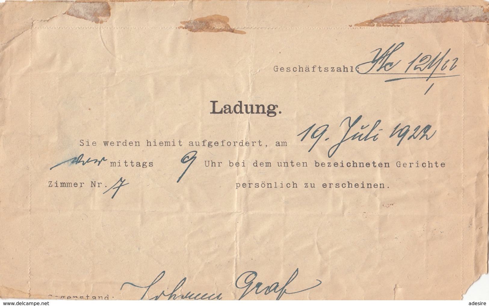 RRR! Österreich NACHPORTO 1922 - 2x1 Krone (Ank84) Nachporto + 30x60 Heller (Ank272) Auf Briefstück/Ladung - Portomarken