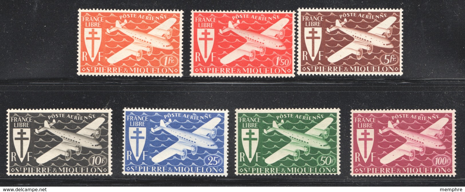 1942  France Libre  PA 4-10  * - Ungebraucht