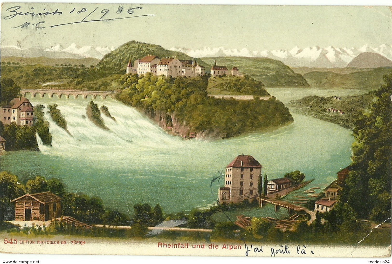 RHEINFALL UND DIE ALPEN  AÑO 1906 - Altri & Non Classificati