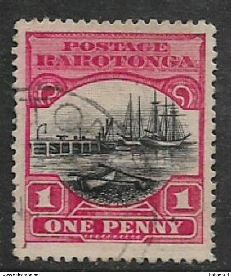 Cook Islands, 1924, 1d Black & Red, Used - Cookeilanden