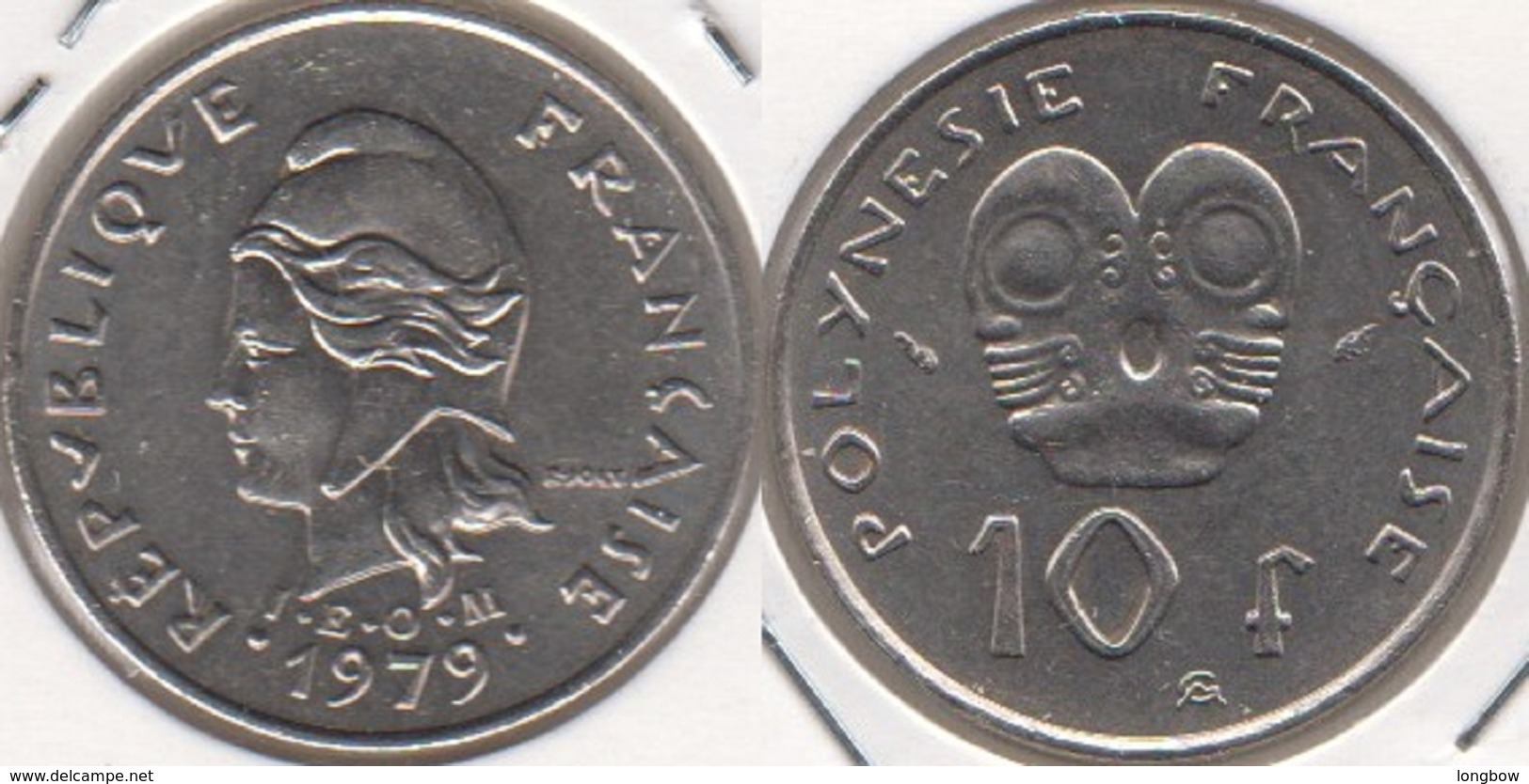 Polinesia Francese 10 Francs 1979 KM#8 - Used - Polinesia Francesa