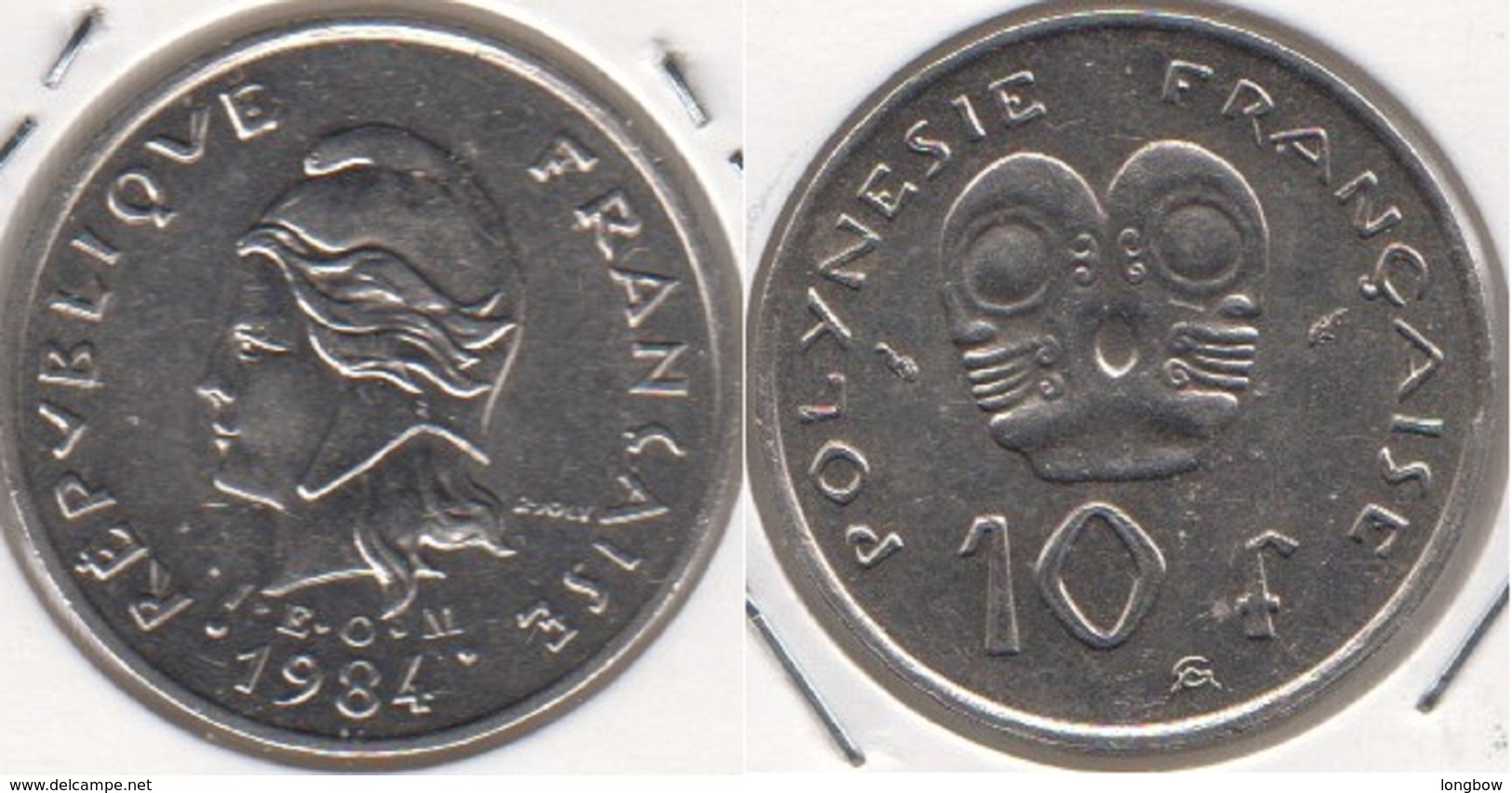 Polinesia Francese 10 Francs 1984 KM#8 - Used - Polynésie Française