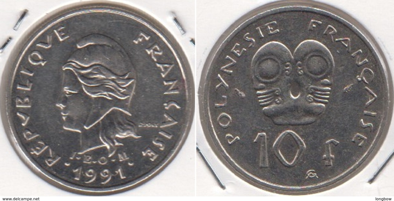 Polinesia Francese 10 Francs 1991 KM#8 - Used - Polinesia Francese