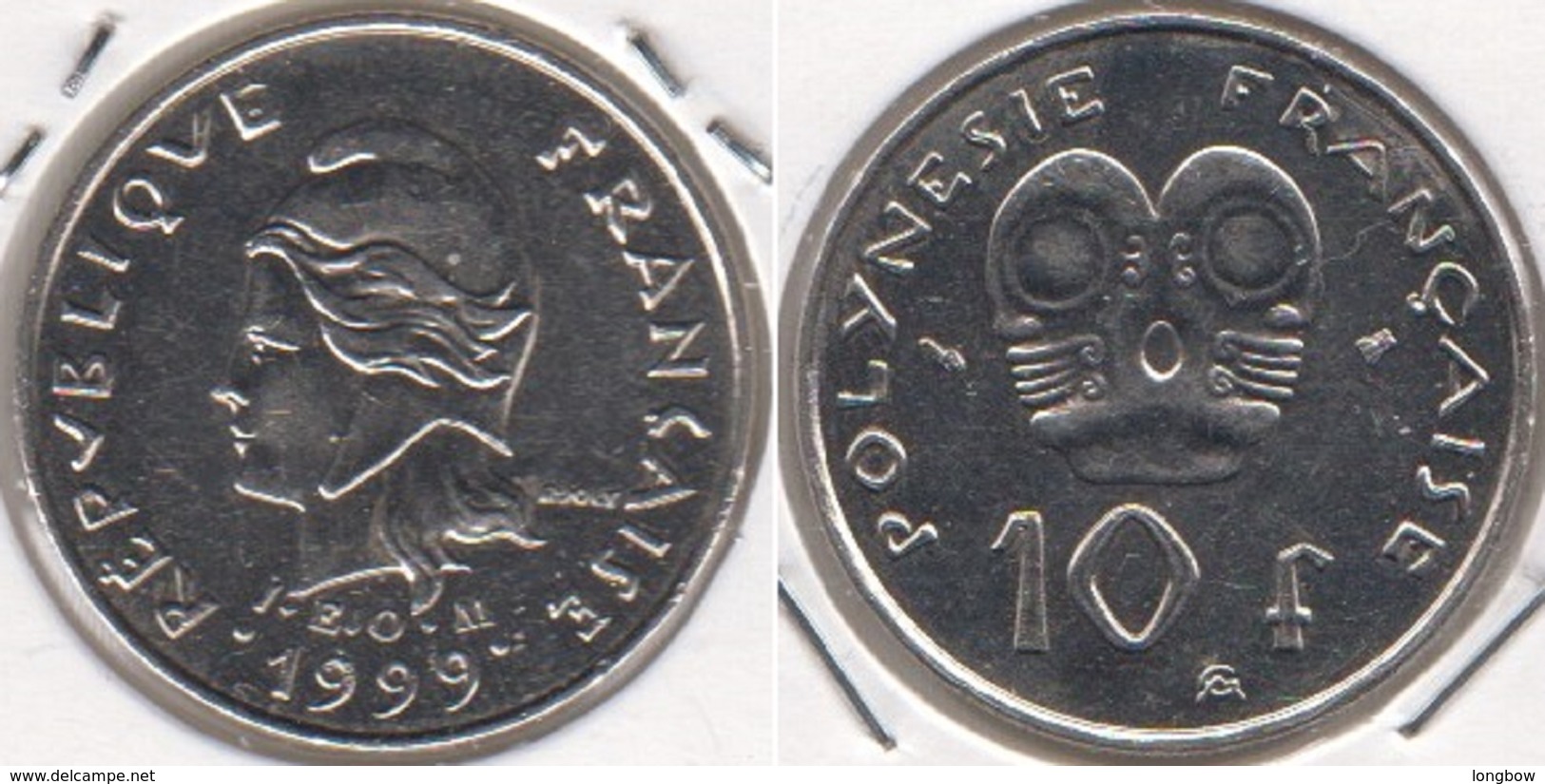 Polinesia Francese 10 Francs 1999 KM#8 - Used - French Polynesia