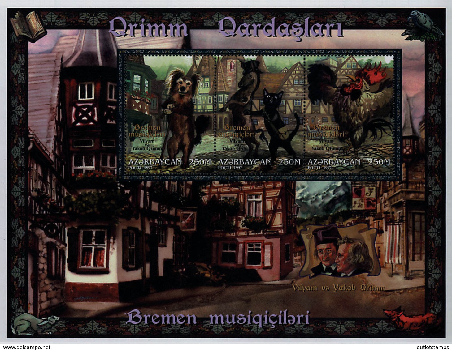 Ref. 288423 * NEW *  - AZERBAIJAN . 1997. CUENTOS DE LOS HERMANOS GRIMM. LOS MUSICOS DE BREMEN - Azerbaiján