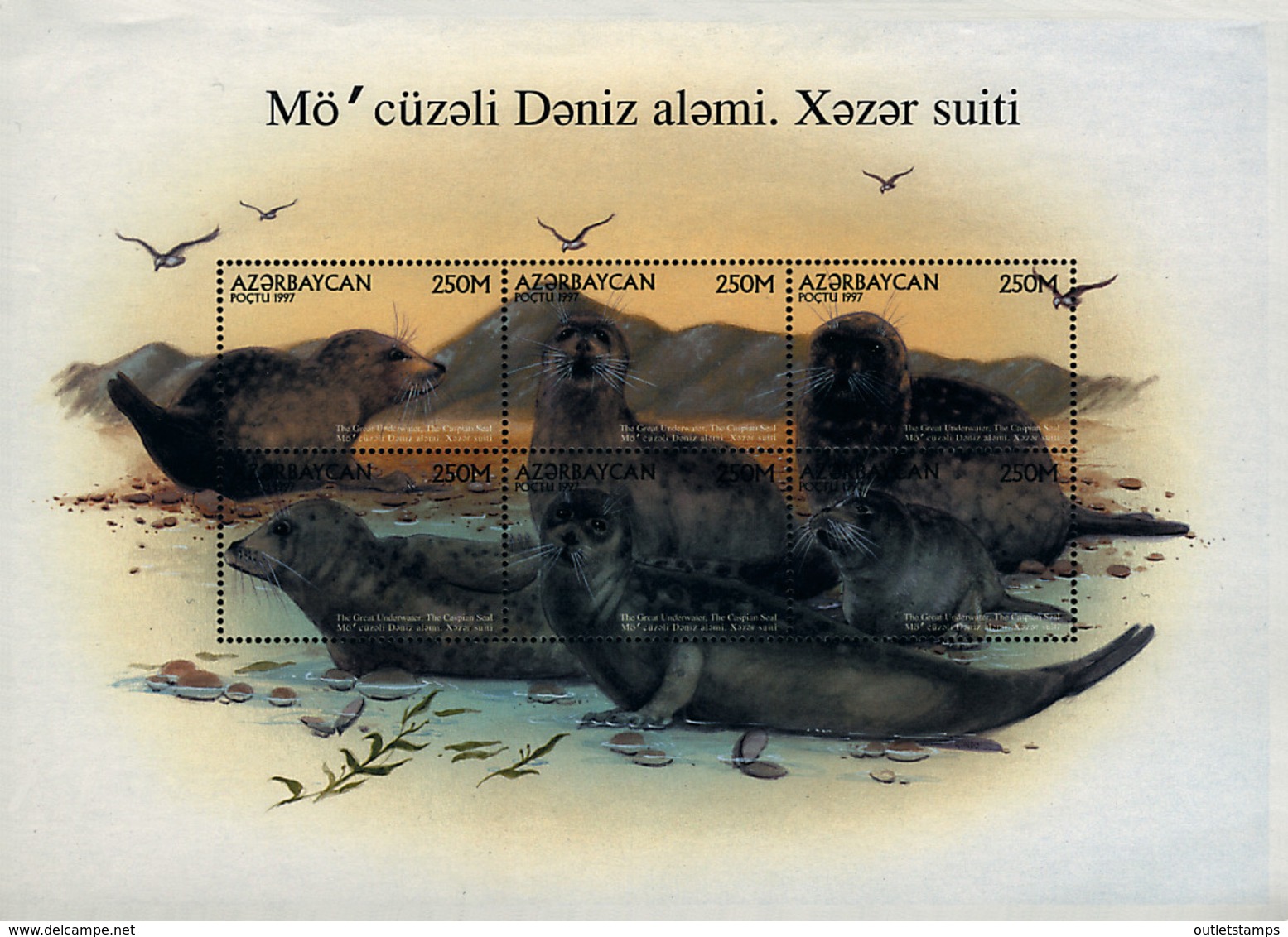 Ref. 180337 * NEW *  - AZERBAIJAN . 1997. FOCAS DEL MAR CASPIO - Azerbaiján