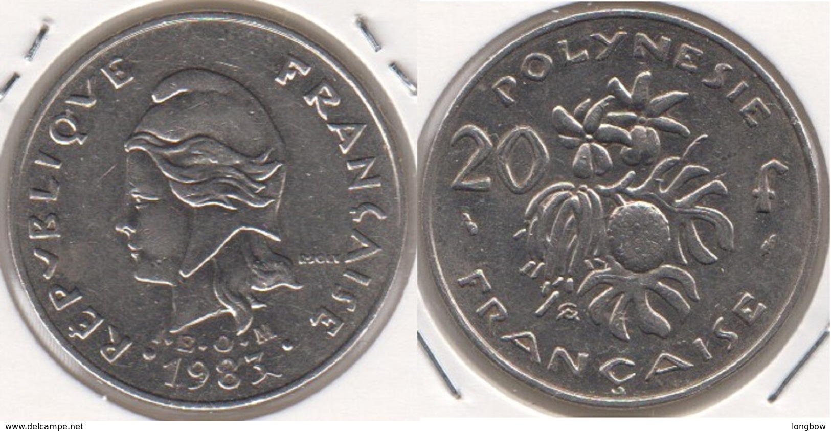 Polinesia Francese 20 Francs 1983 KM#9 - Used - Polynésie Française