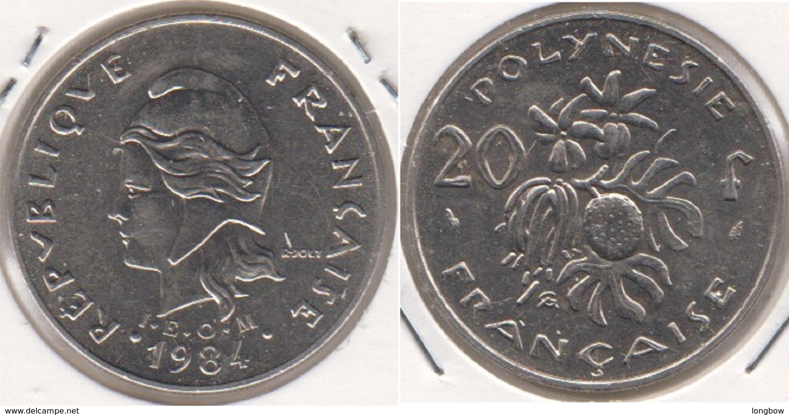 Polinesia Francese 20 Francs 1984 KM#9 - Used - Polinesia Francese