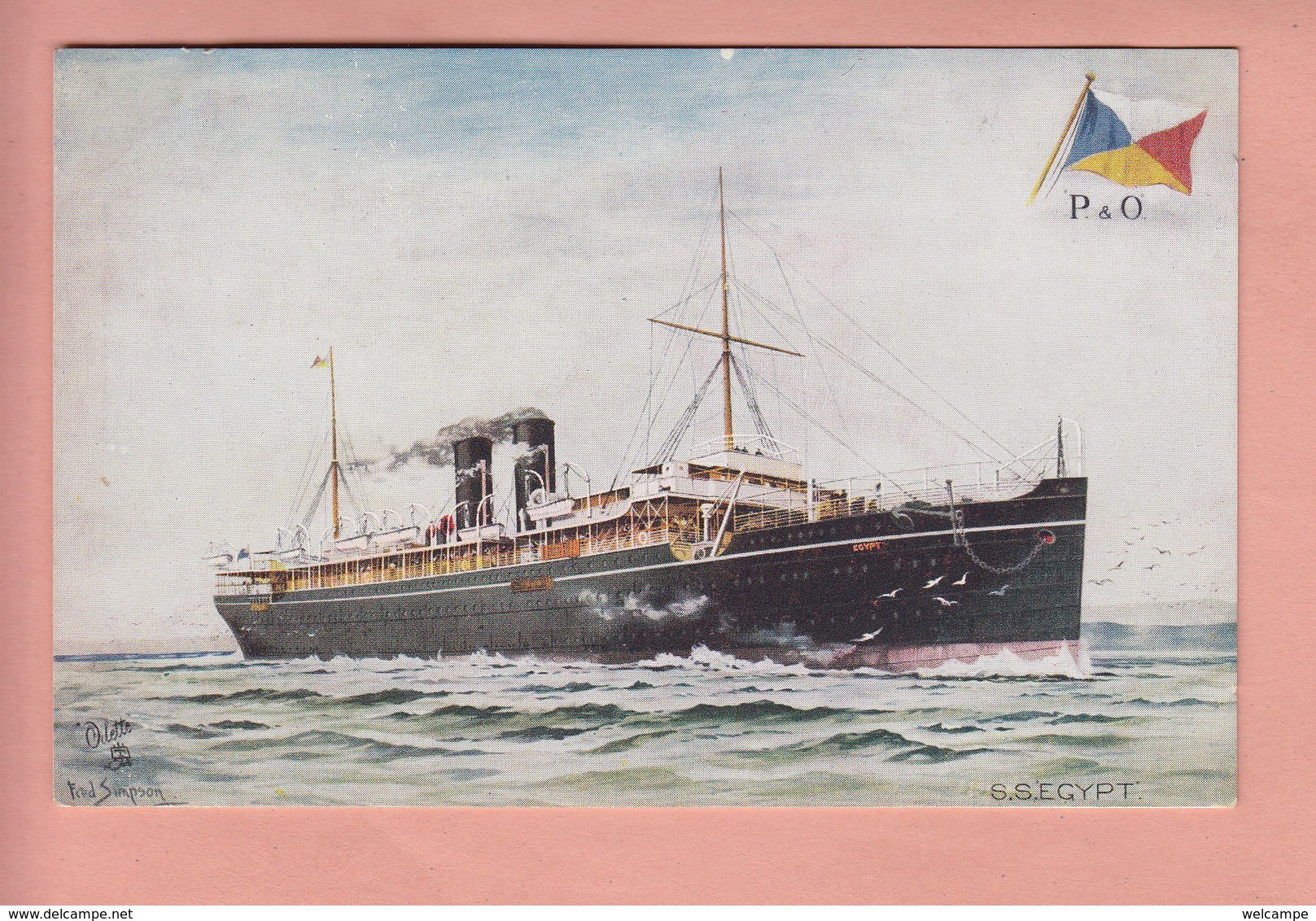 OLD POSTCARD - SHIPPING -    P&O  S.S.  EGYPT  - TUCK - Paquebots