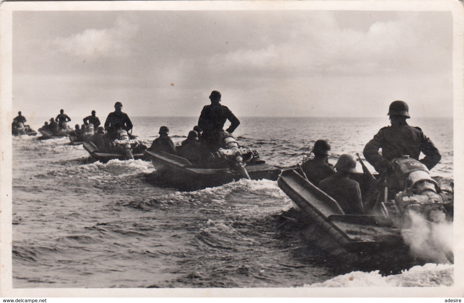 DEUTSCHES REICH - PIONIERSTURMBOOT In Kiellinie, Fotokarte Ungel.194? - 1939-45