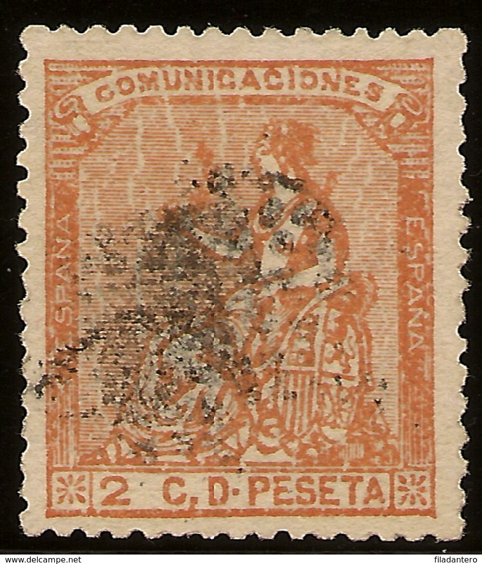 ESPAÑA Edifil 131 (º)   2 Céntimos Naranja  Corona/Alegoría España  1873  NL1281 - Usados