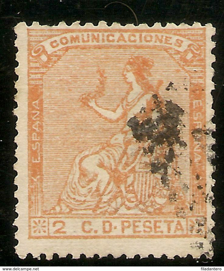 ESPAÑA Edifil 131 (º)   2 Céntimos Naranja  Corona/Alegoría España  1873  NL1281 - Used Stamps