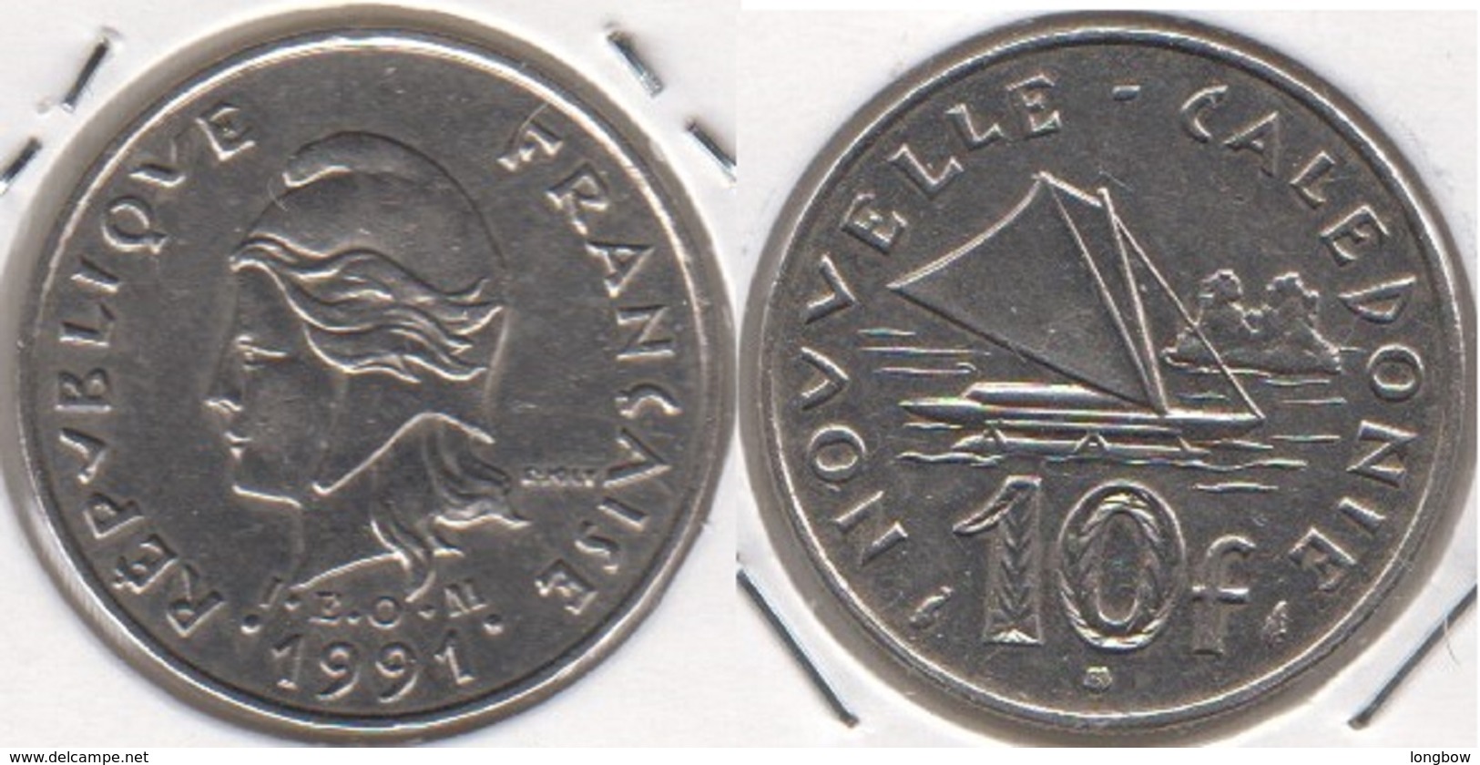 Nuova Caledonia 10 Francs 1991 KM#11 - Used - Nieuw-Caledonië