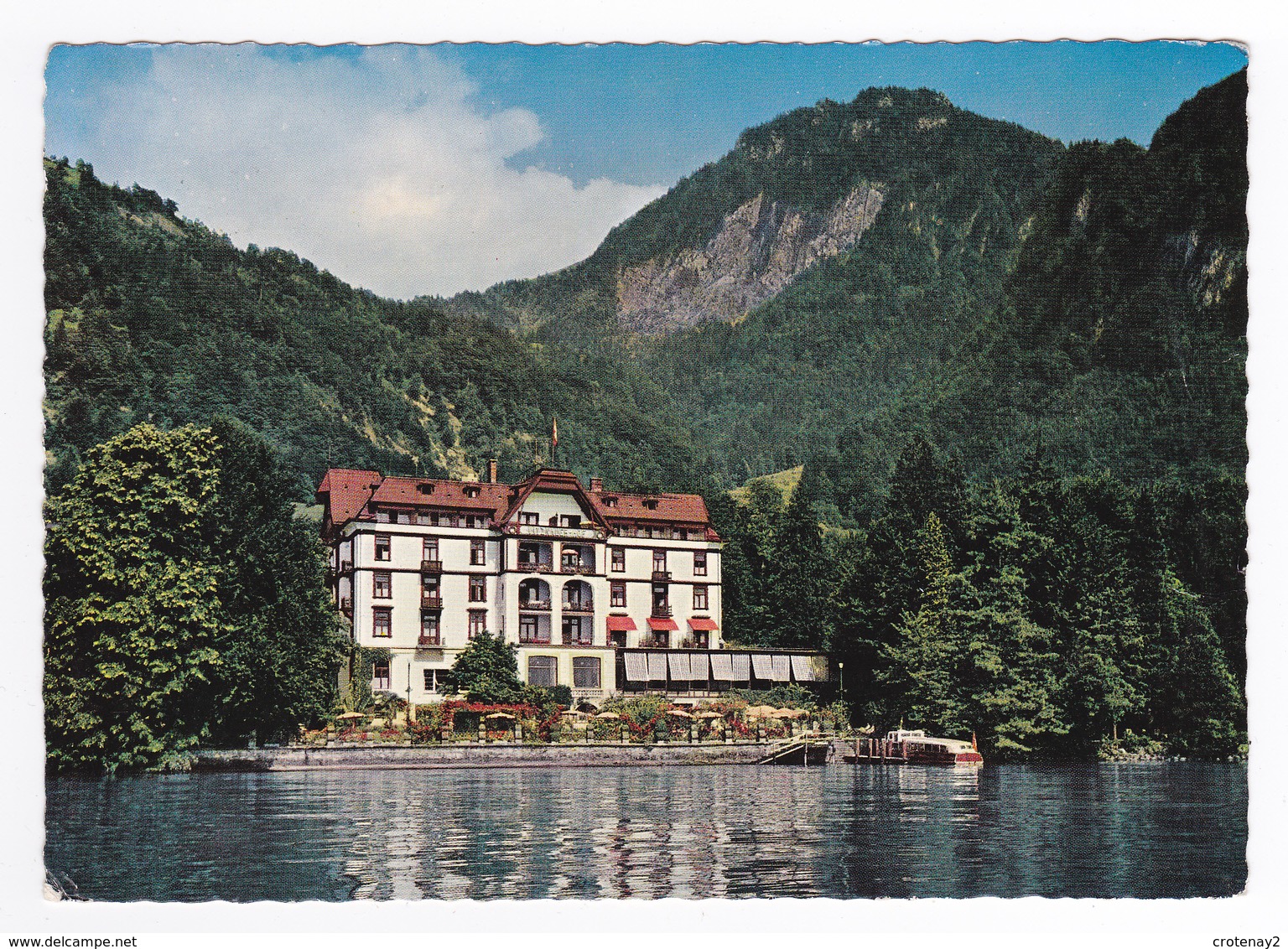 Suisse Lucerne Hotel Vitznauerhof Vitznau Am Vierwaldstättersee En 1972 Bateau à Quai - Lucerne