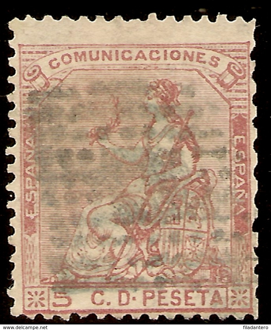 ESPAÑA Edifil 132 (º)  5 Céntimos Rosa  Corona/Alegoría España  1873  NL1342 - Usados