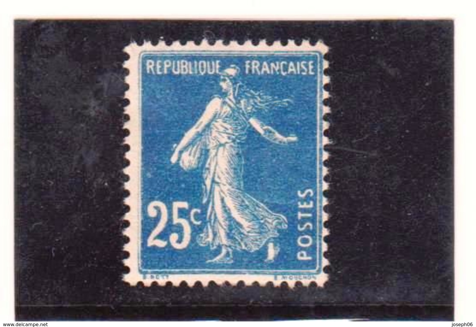 FRANCE   1907  Y.T. N° 140e  Bleu II  NEUF*  Trace De Charnière - 1906-38 Semeuse Camée