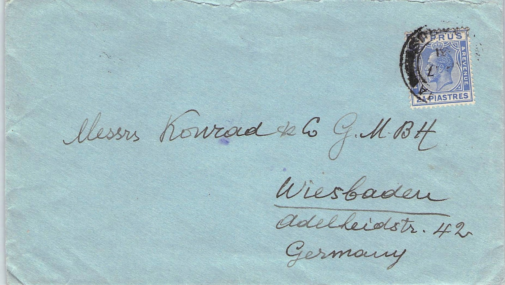 CYPRUS - LETTER 1931 -> WIESBADEN/GERMANY - Chypre (...-1960)