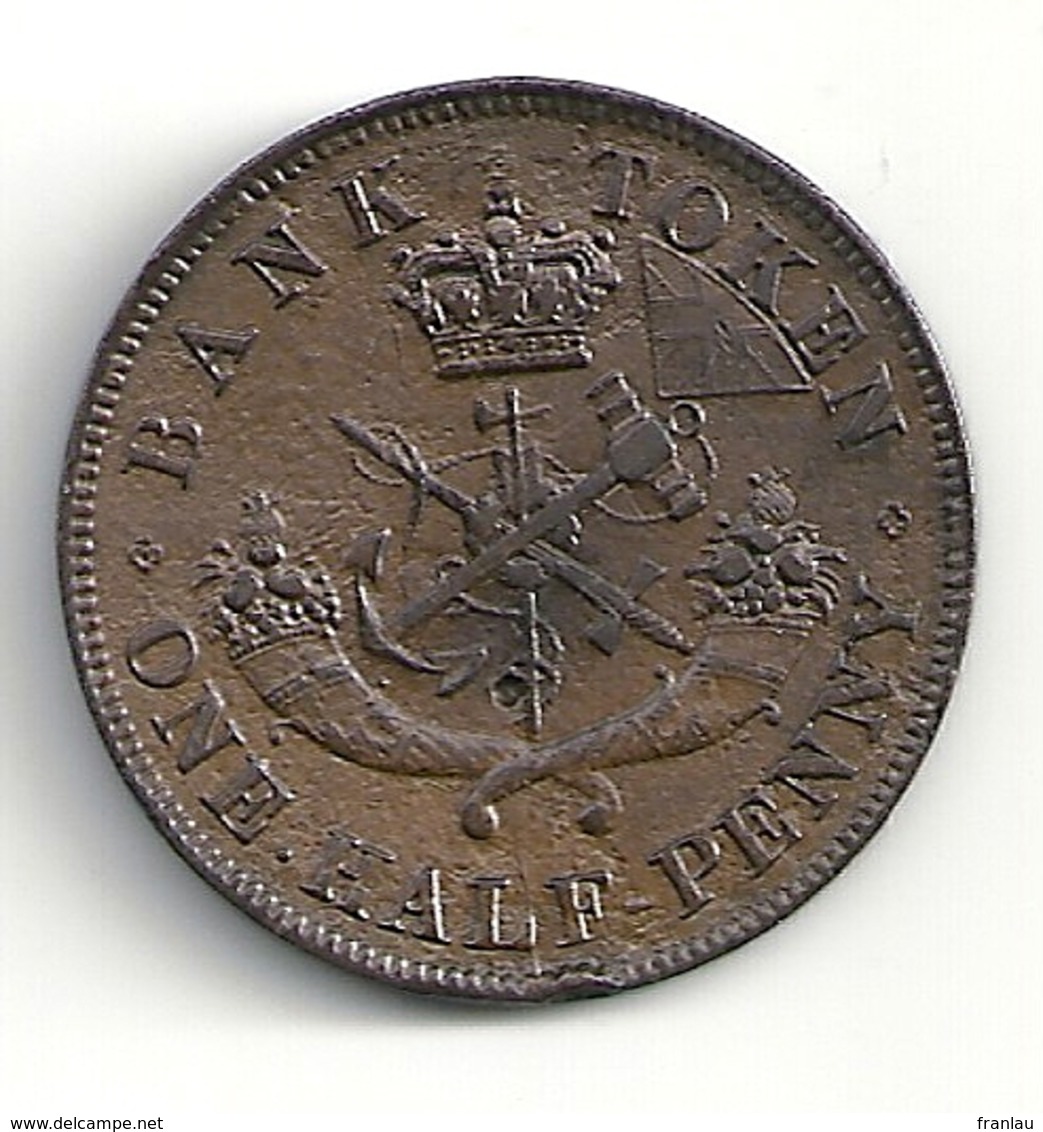 Canada One Half Penny Token 1854 - Canada