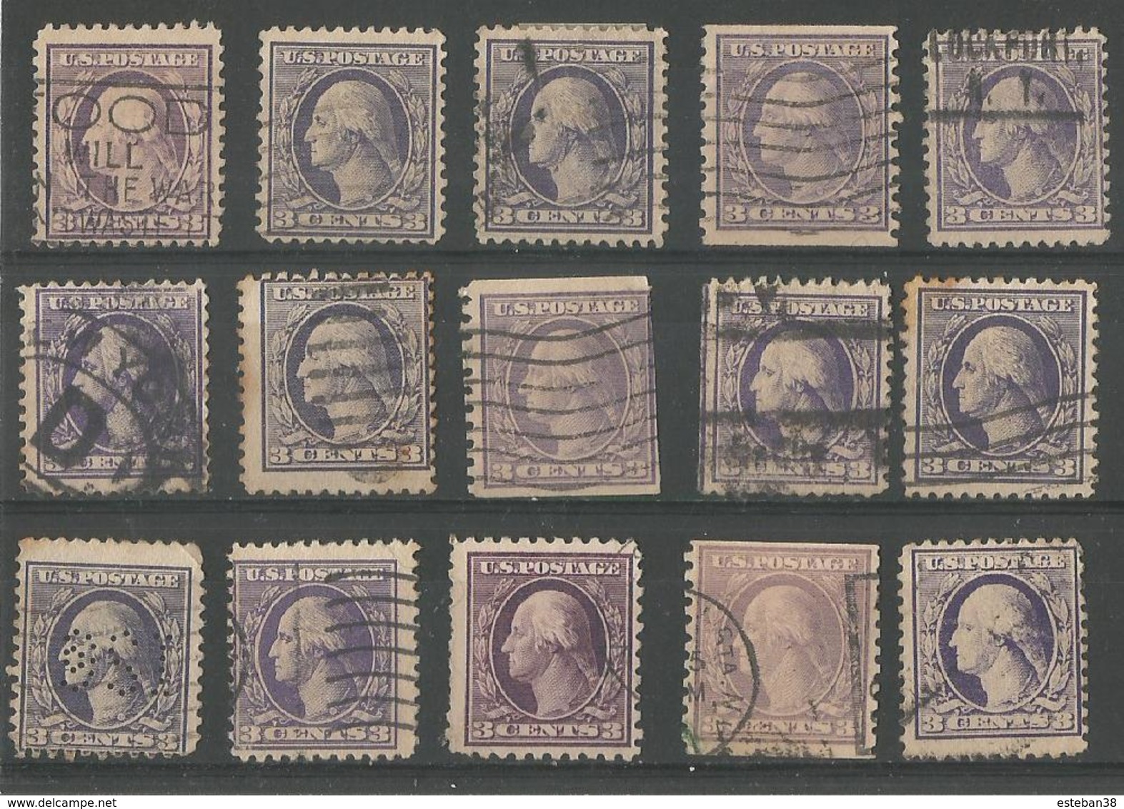 Washington 3c Violet - Used Stamps