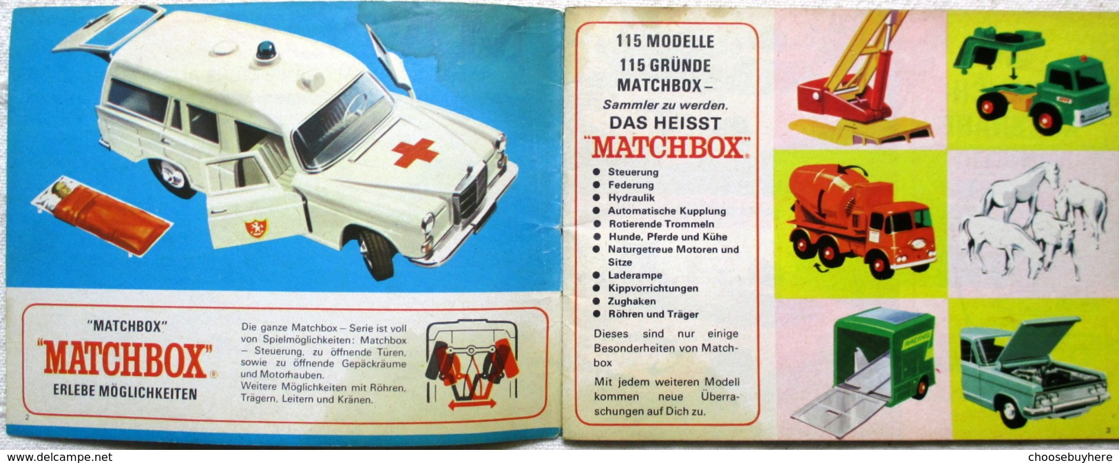 Vintage Sammler Katalog Matchbox Deutsche Ausgabe 1969 Sammlerstück - Littérature & DVD